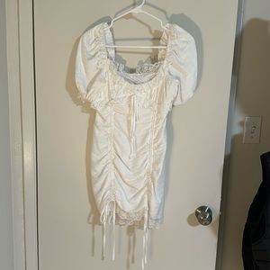 White Lace-Trimmed Dress